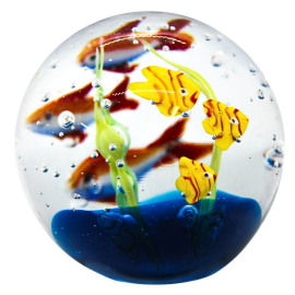 glasboll med fiskar i, prydnadsföremål